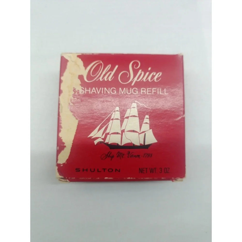 Vintage Old Spice Shaving Mug Refill 3oz Shaving Soap Shulton USA New In Box